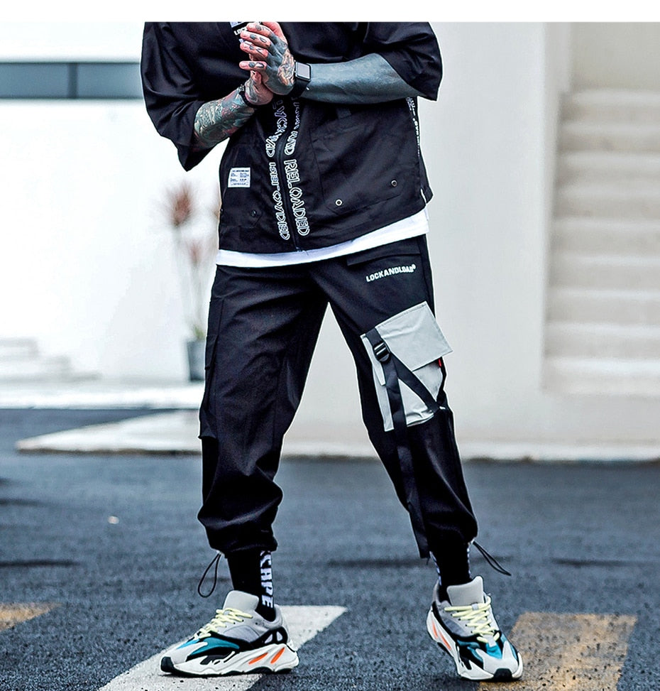 Black Cargo Pants Men Joggers Hip Hop Pants Hippie Cargo Trousers For Men  Streetwear Plus Size Pockets Oversize | Fruugo SA